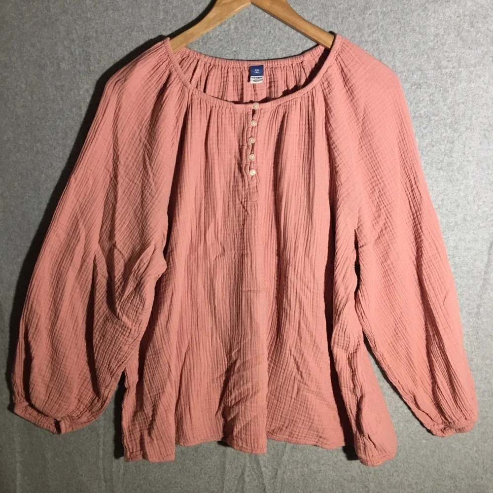 Old Navy Dusty Rose Peasant Blouse